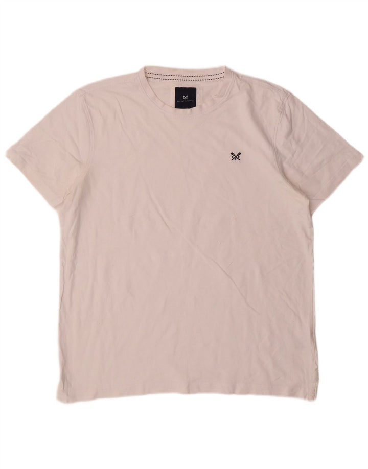 Crew Clothing T-shirt da uomo Top grande in cotone bianco