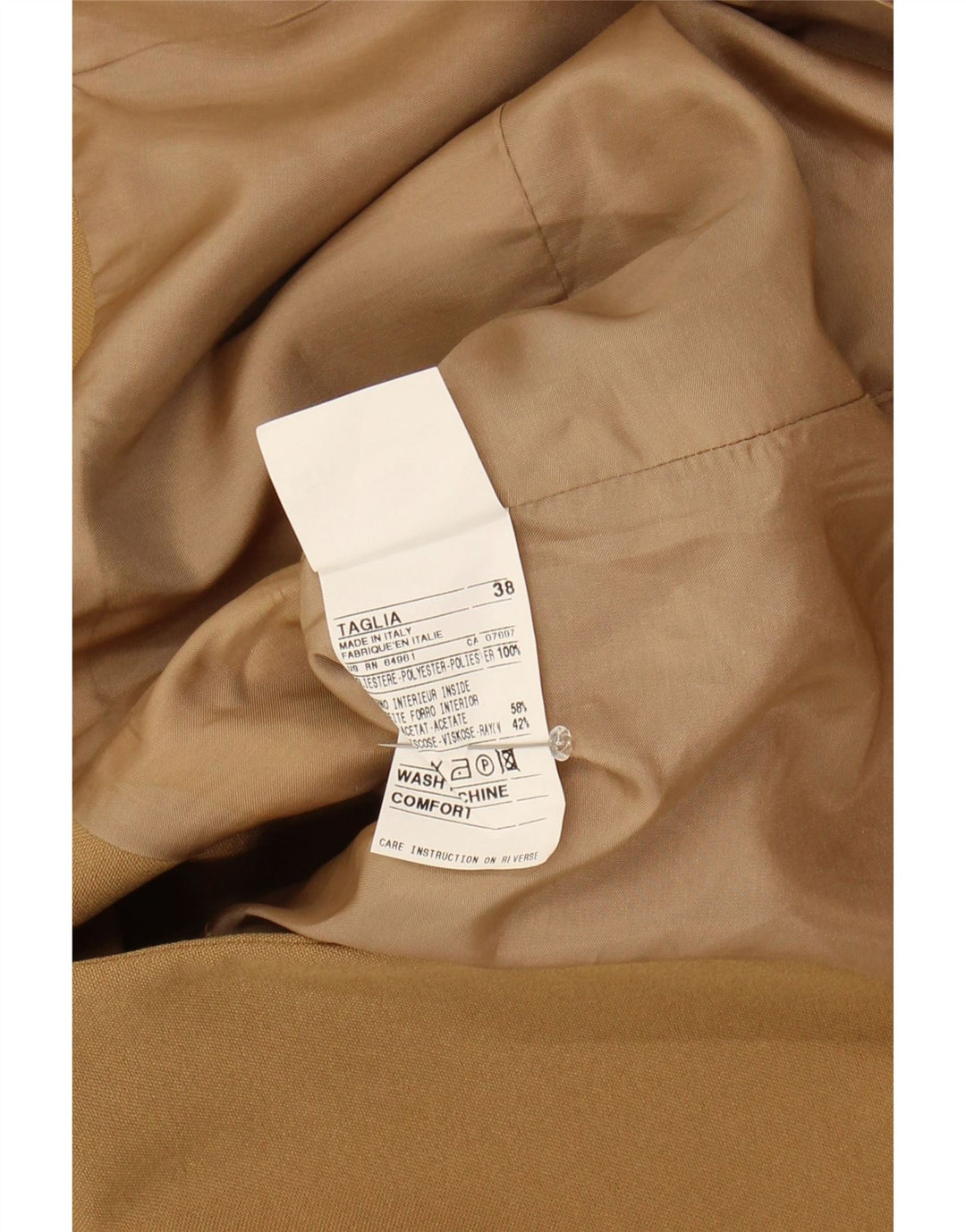 BENETTON Womens 3 Button Blazer Jacket IT 38 XS Brown Polyester Vintage Benetton and Second-Hand Benetton from Messina Hembry 