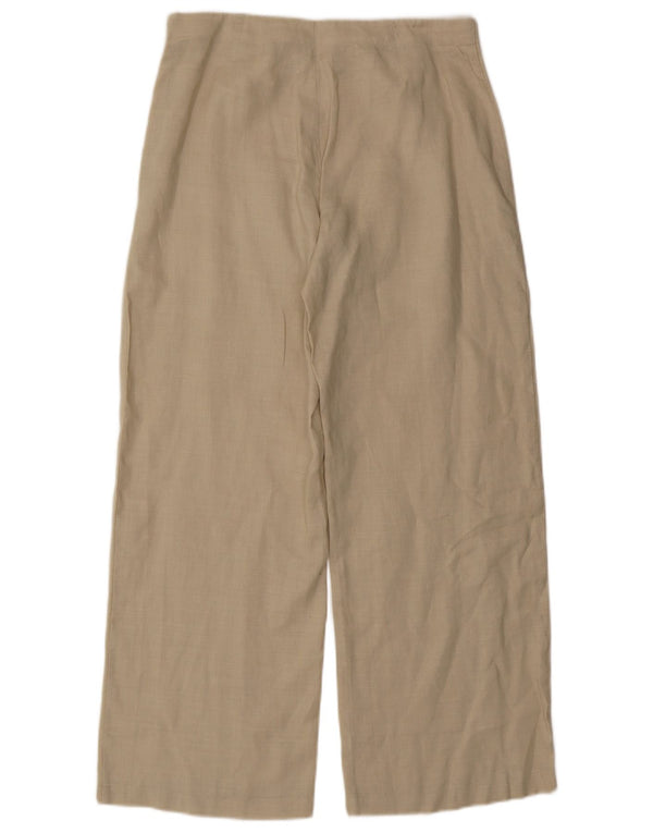 Pantaloni casual da donna a gamba larga Stefanel IT 44 Medium W30 L29 Ramié beige