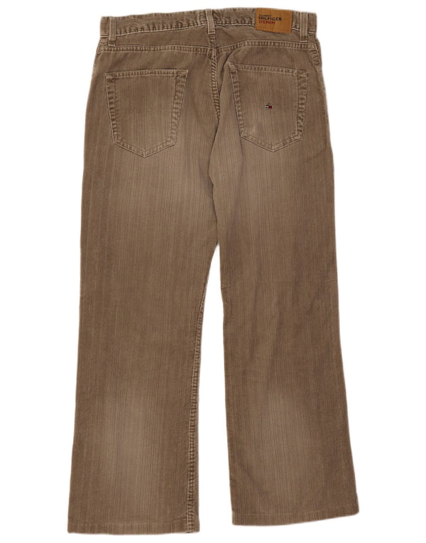 Pantaloni da uomo in velluto a coste bootcut Tommy Hilfiger W33 L28 cotone marrone
