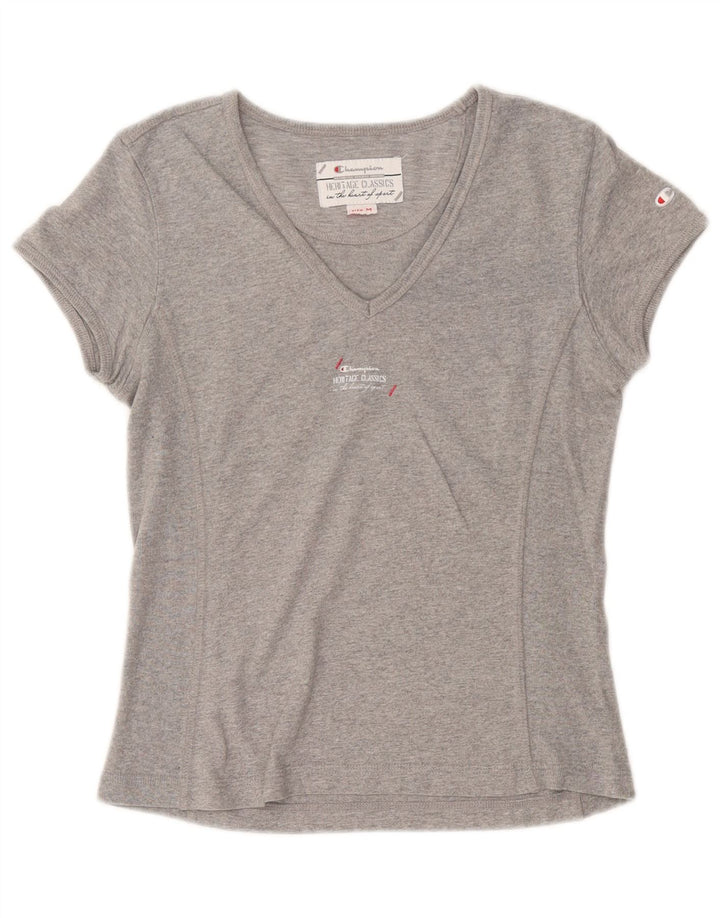 T-shirt Champion da donna Heritage Classics UK 12 cotone grigio medio