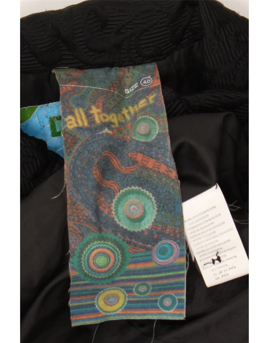 Soprabito da donna Desigual EU 40 cotone geometrico nero medio