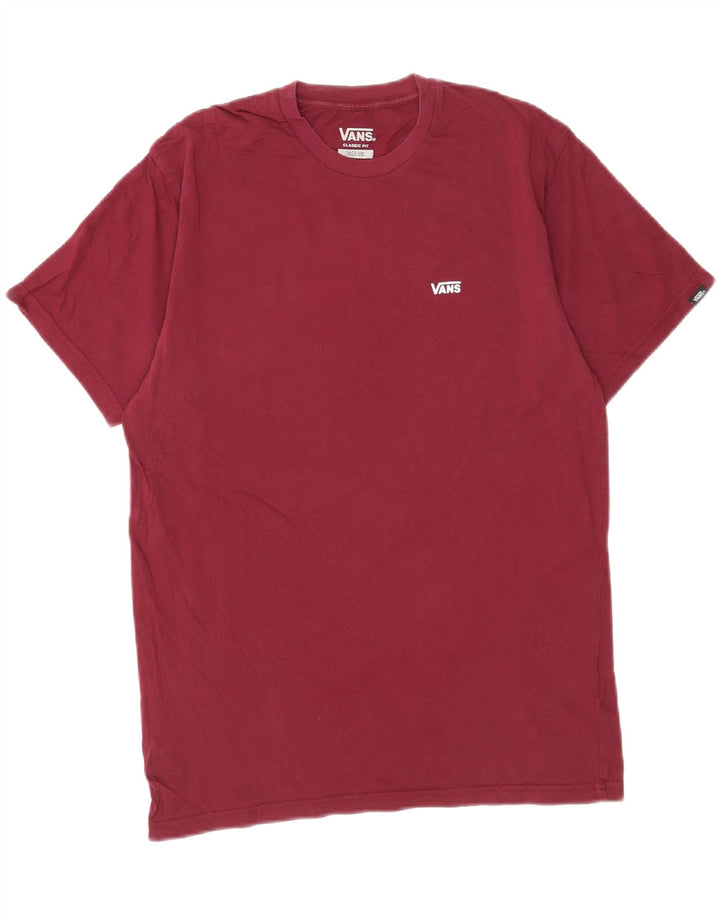 Maglietta da uomo Vans Classic Fit in cotone bordeaux medio