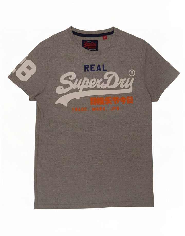 T-shirt grafica da uomo Superdry Top in cotone grigio medio