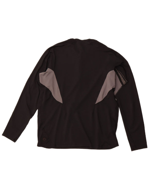 NIKE Top da uomo con zip e collo a maniche lunghe XL nero in poliestere color block sportivo