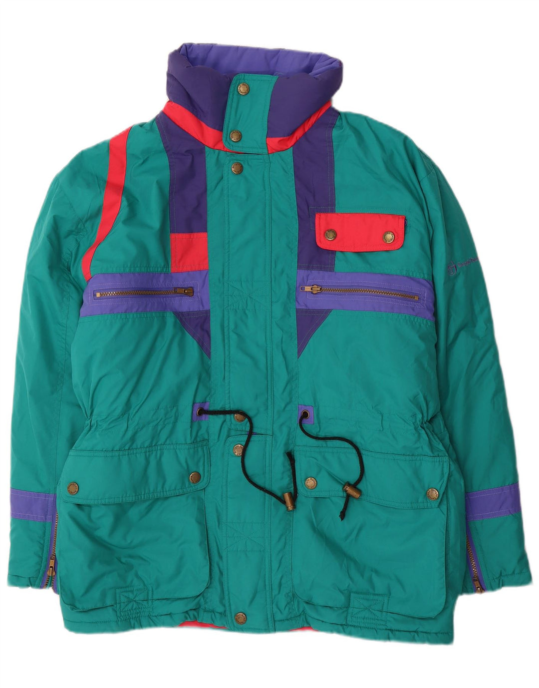 Giacca da sci da uomo Sergio Tacchini UK 38 Poliestere color block blu medio