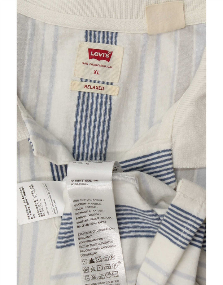 Polo Levi's da uomo rilassata XL in cotone a righe blu