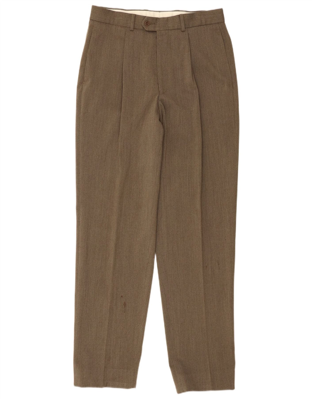 Pantaloni da abito con pegging da uomo Marks & Spencer W32 L33 Lana nuova kaki