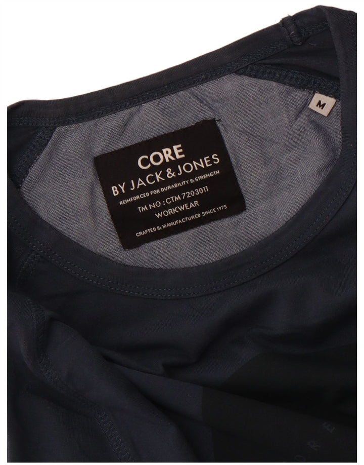 Jack & Jones Top grafico da uomo a maniche lunghe blu navy medio