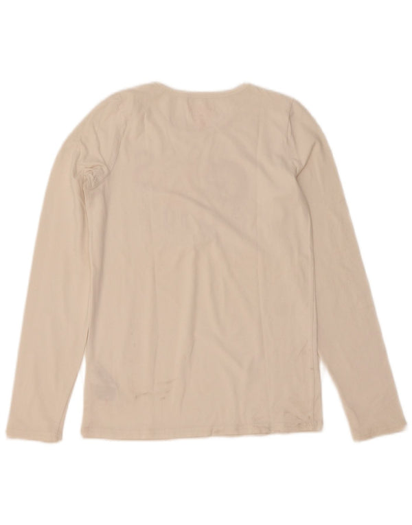 Top Guess Bambina Grafica Manica Lunga 13-14 Anni Cotone Bianco