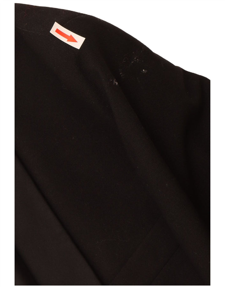 Giacca blazer vintage da uomo a 1 bottone EU 50 grande lana nuova nera