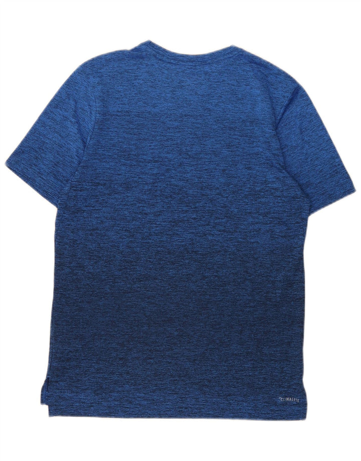 Maglietta Adidas Climalite da ragazzo, 13-14 anni, grande, in poliestere chiazzato blu