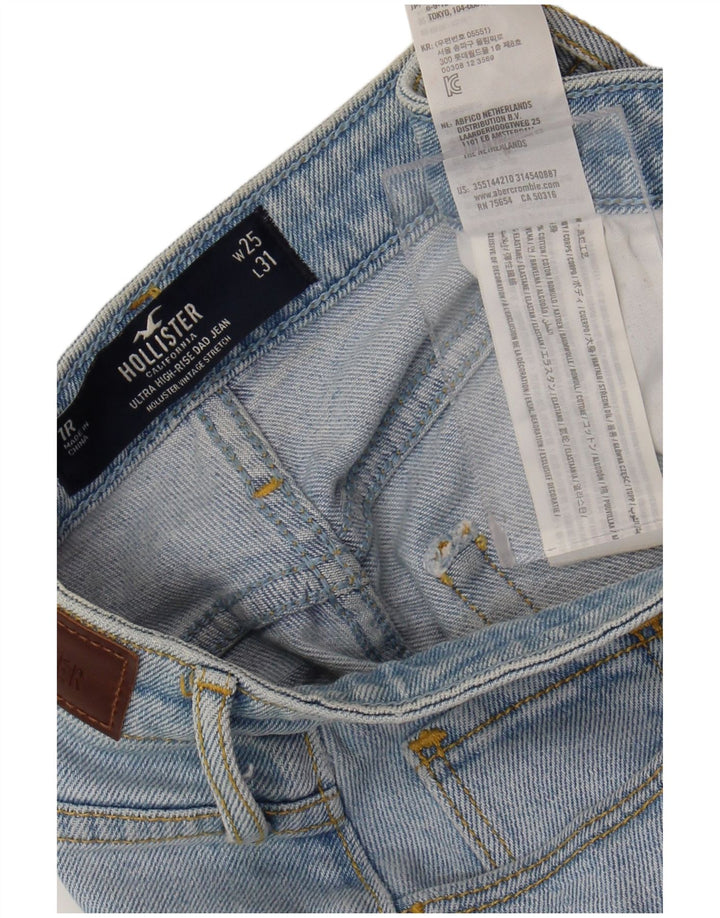 Jeans dritti a vita alta HOLLISTER da donna W25 L31 cotone blu