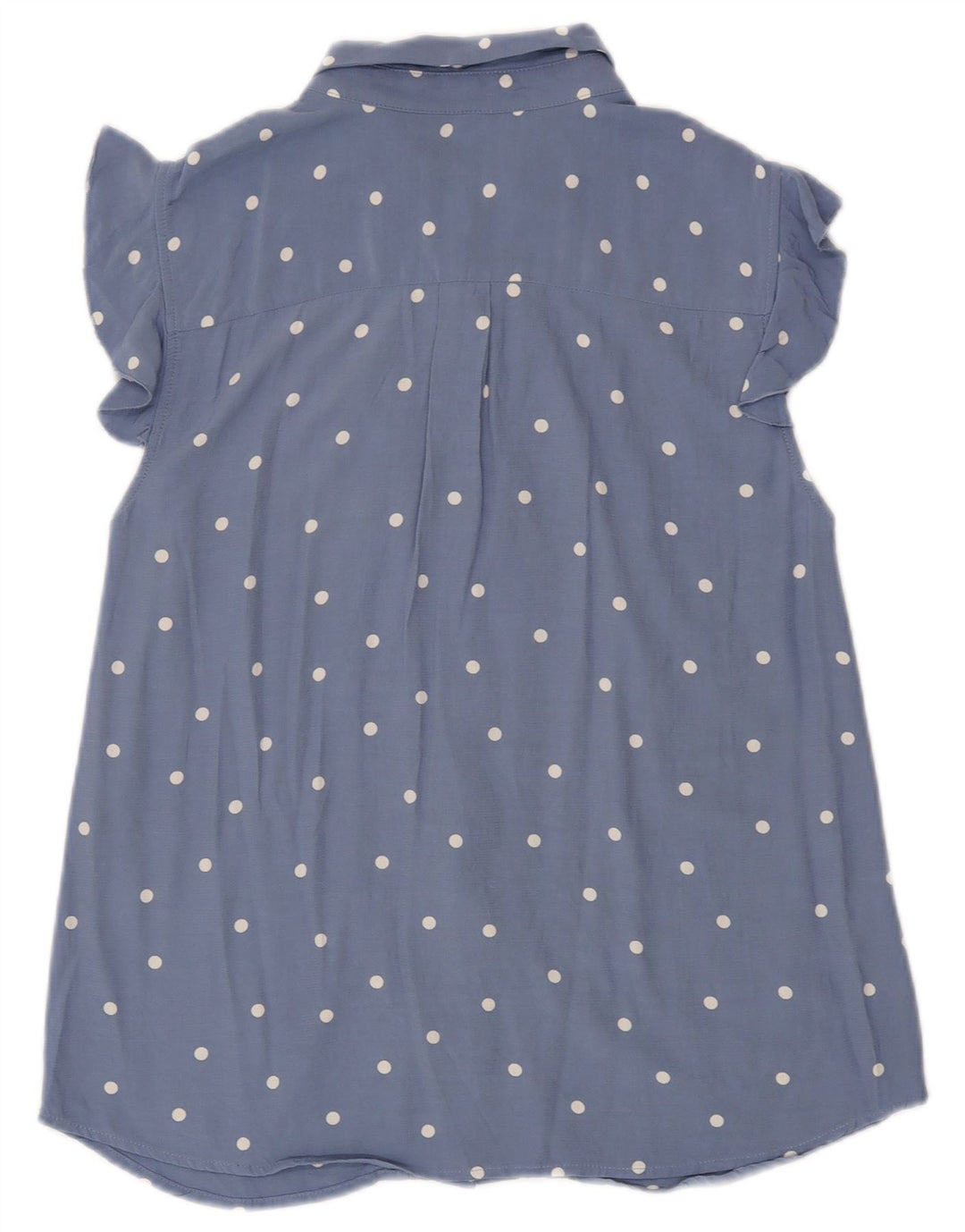 LAURA ASHLEY Camicia a maniche corte da donna Camicetta UK 12 Blu medio maculato