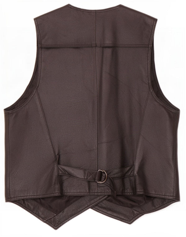 Gilet in pelle da uomo John F Gee medio nero