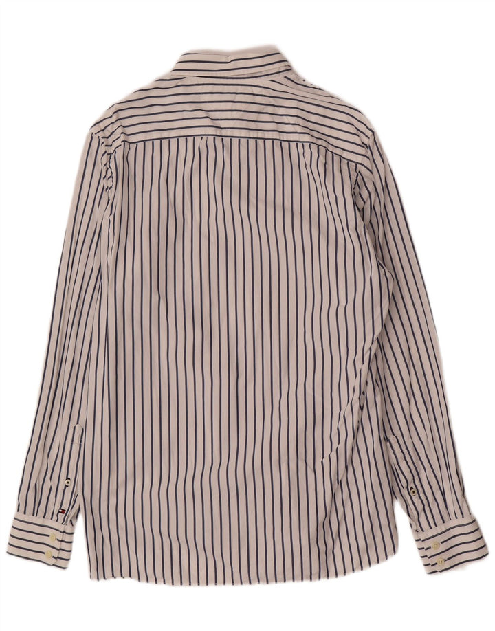 Camicia da uomo Tommy Hilfiger in cotone a righe bianche medie