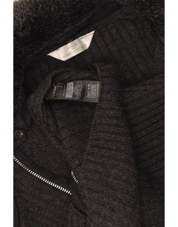 Maglione cardigan da donna Marks & Spencer UK 12 Acrilico grigio medio