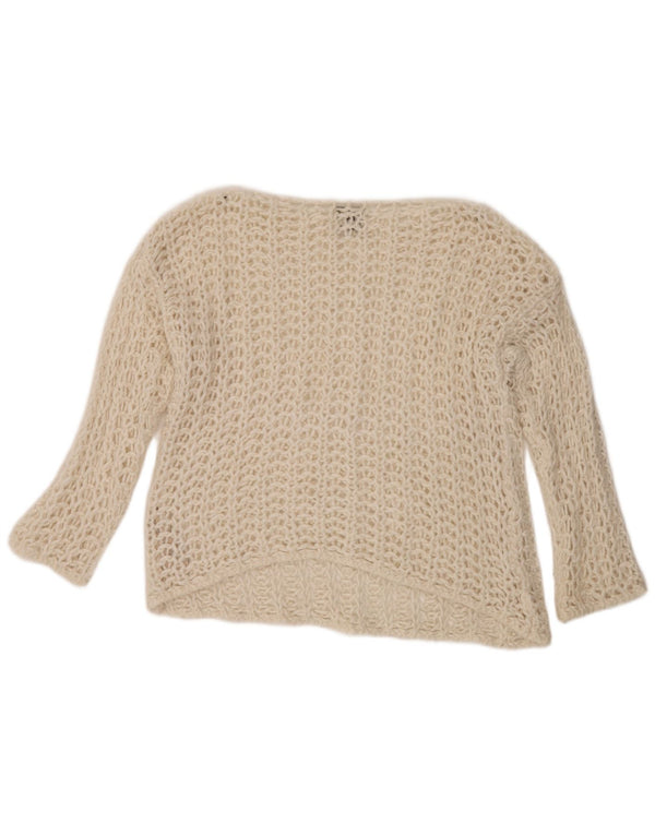 Maglione maglione con scollo a barca da donna Massimo Dutti UK 10 piccolo bianco sporco