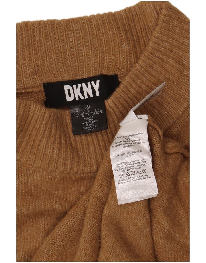 Maglione maglione a collo alto da donna Dkny UK 14 Acrilico marrone medio