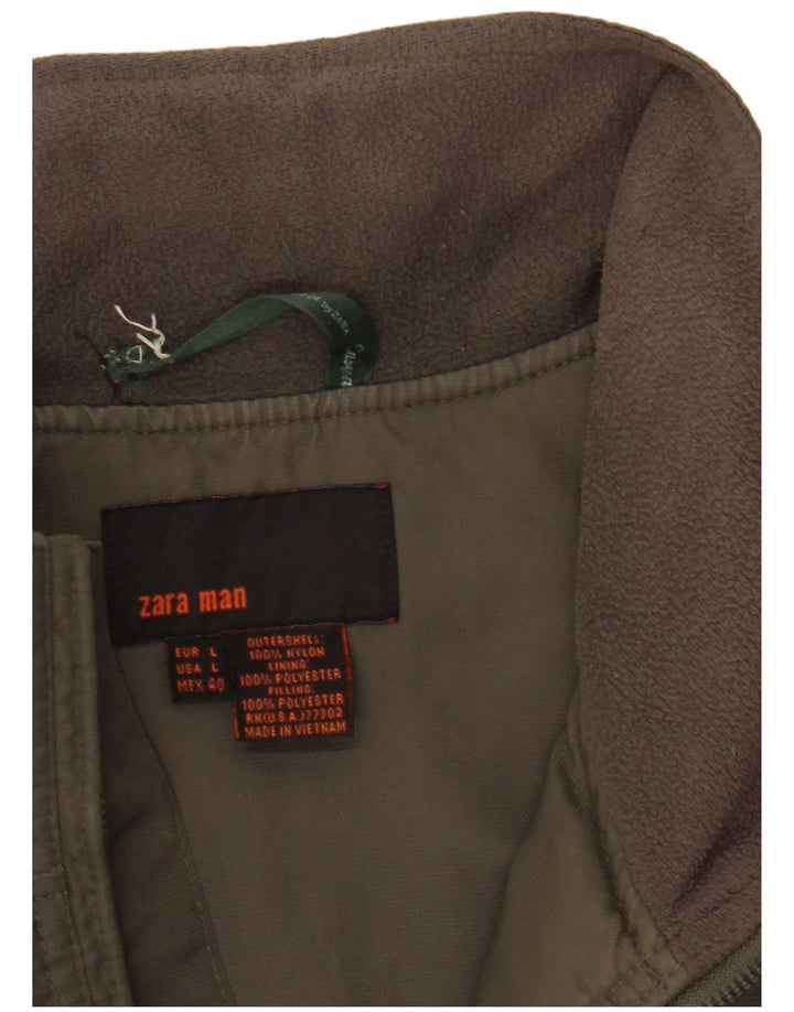 Giubbotto bomber da uomo Zara UK 40 grande nylon kaki