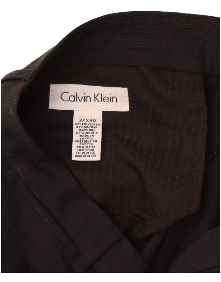 Pantaloni chino dritti da uomo Calvin Klein W32 L30 poliestere nero
