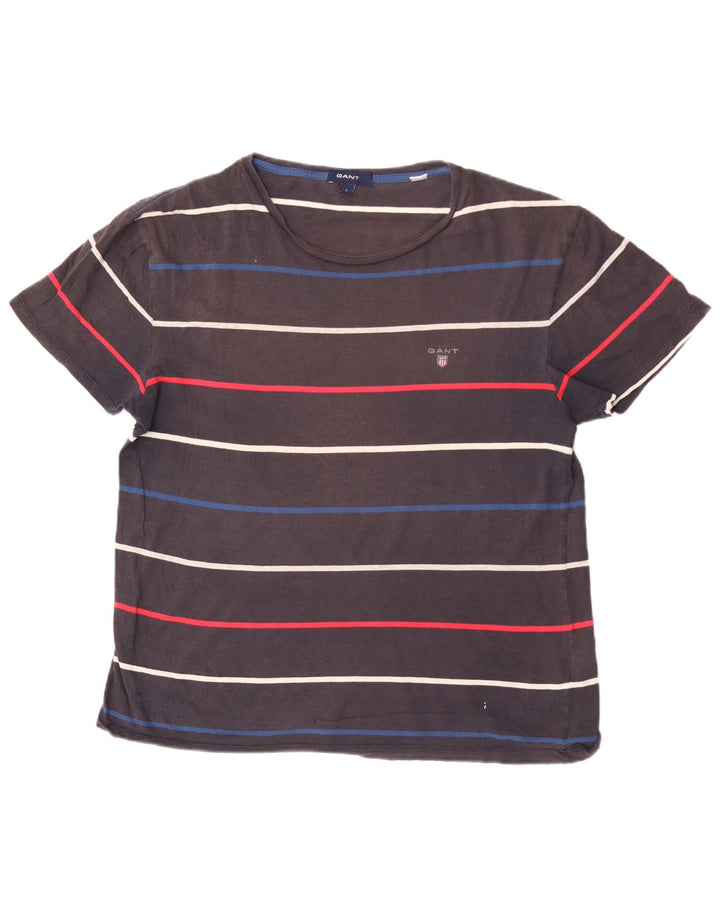 GANT T-shirt da uomo Top grande in cotone a righe grigie