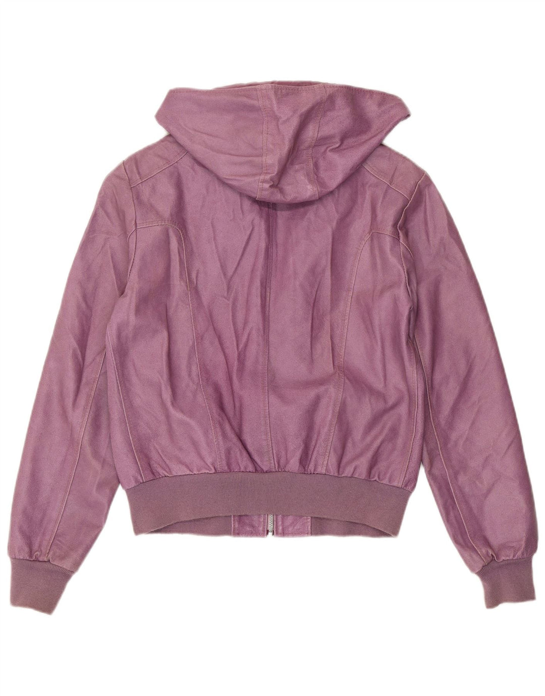 BATA AND MORE Giacca corta da donna con cappuccio UK 12 Pelle viola media
