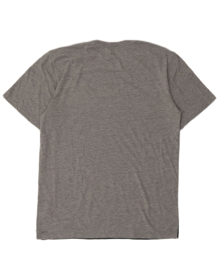 HURLEY Mens T-Shirt Top Medium Grey Colourblock Cotton