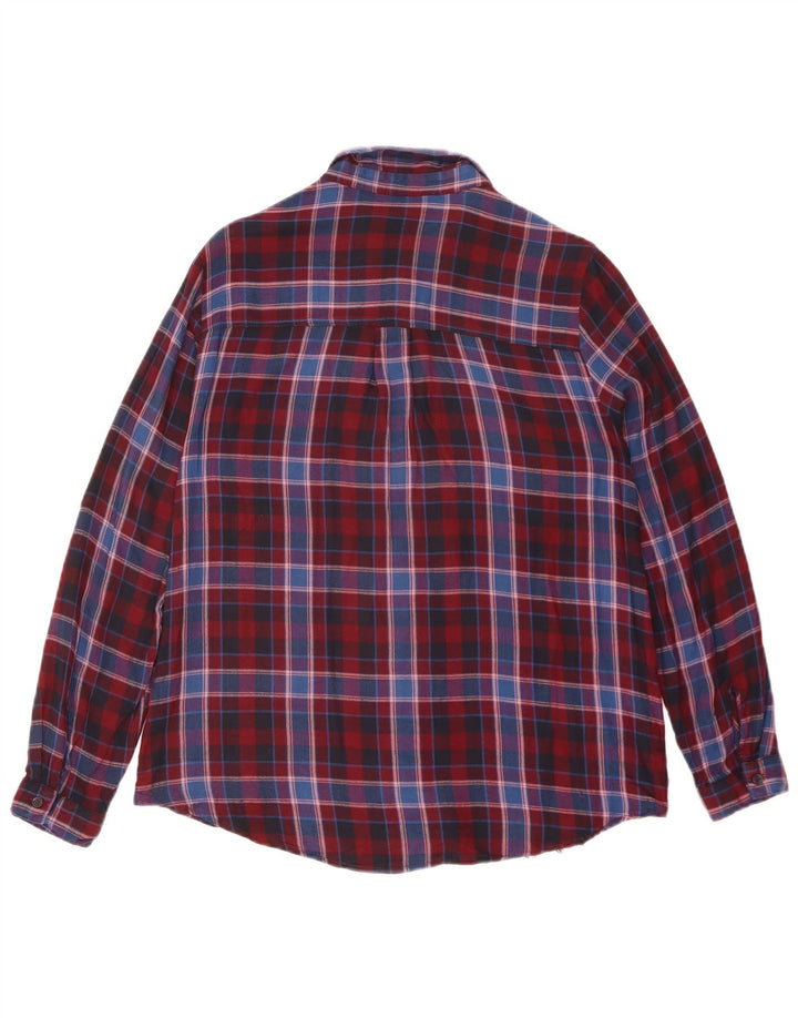 Camicia in flanella da donna Oasis UK 10 Piccola viscosa scozzese rossa