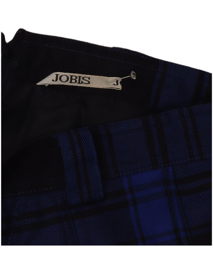 Gonna a trapezio da donna Jobis EU 40 Media W30 Lana vergine a quadri blu navy