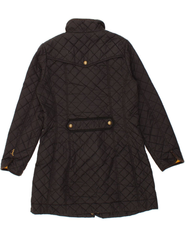 JOULES Womens Quilted Coat UK 12 Medium  Black Polyamide