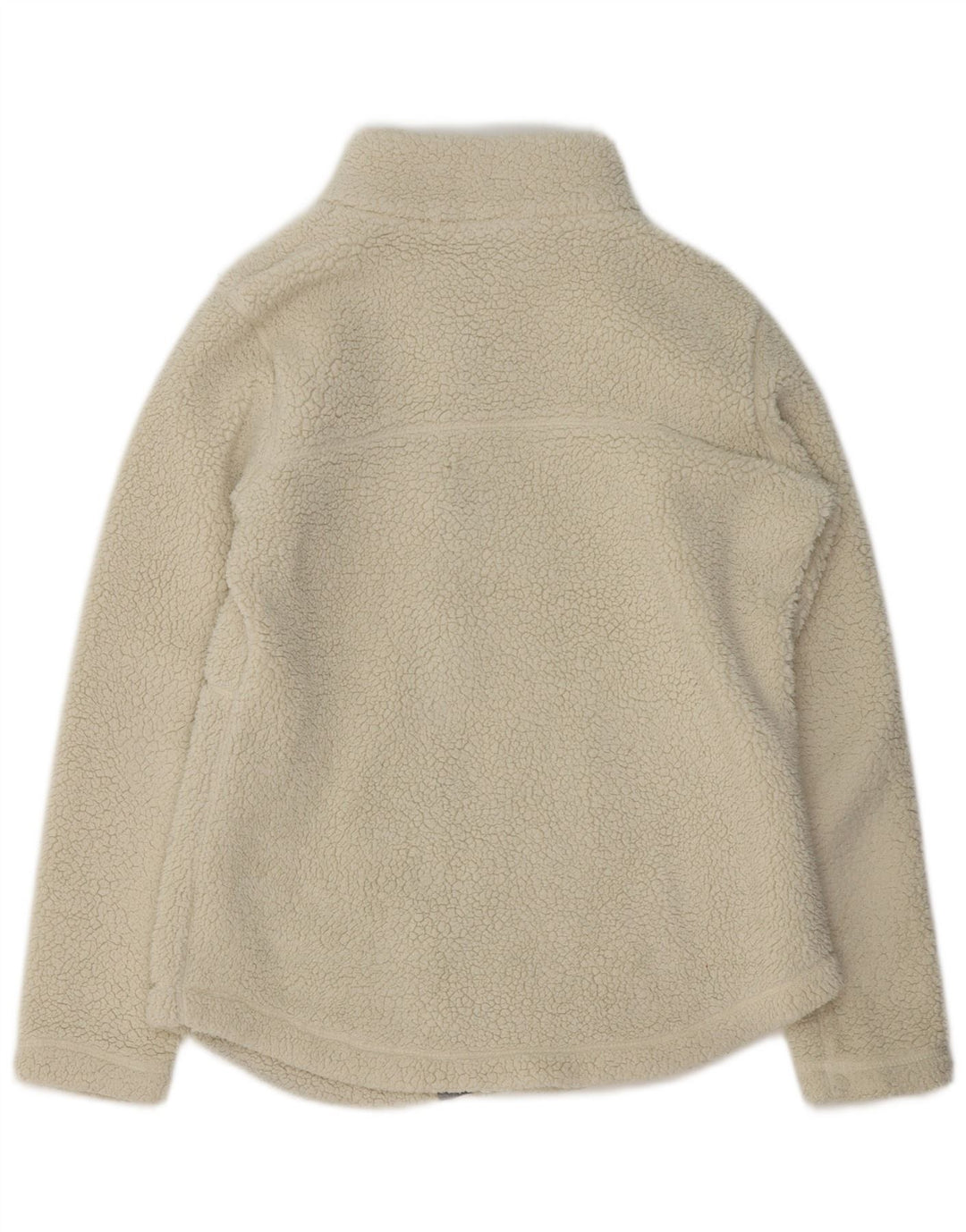Giacca in pile Columbia da donna, vestibilità ampia, UK 10, piccola, poliestere bianco sporco