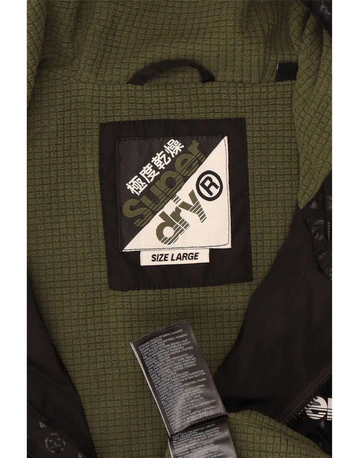 Giacca antipioggia da uomo con cappuccio Superdry UK 40 grande poliestere nero