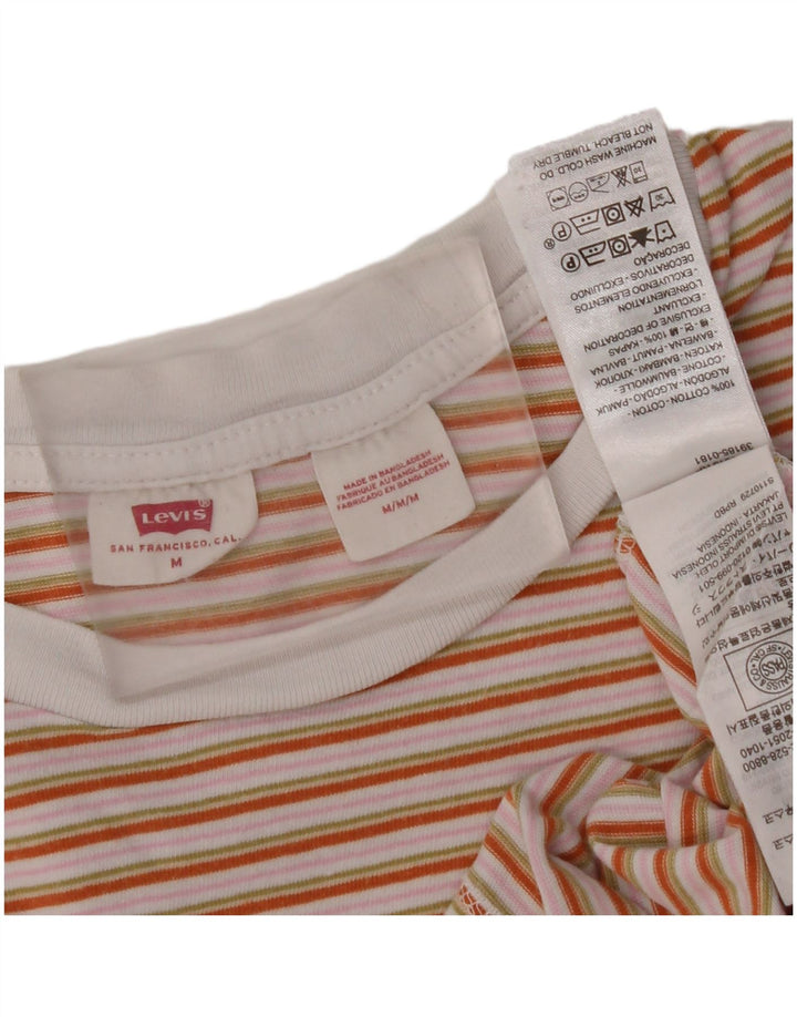 T-shirt da donna LEVI'S UK 14 cotone a righe multicolore medio