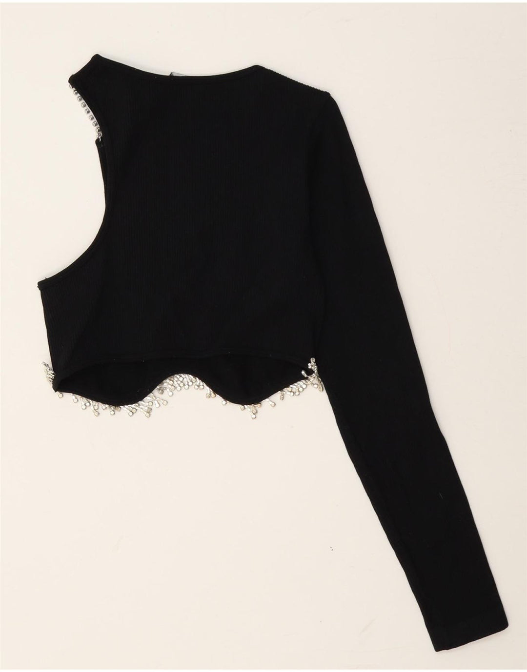 Top corto monospalla da donna Zara UK 14 grande nero