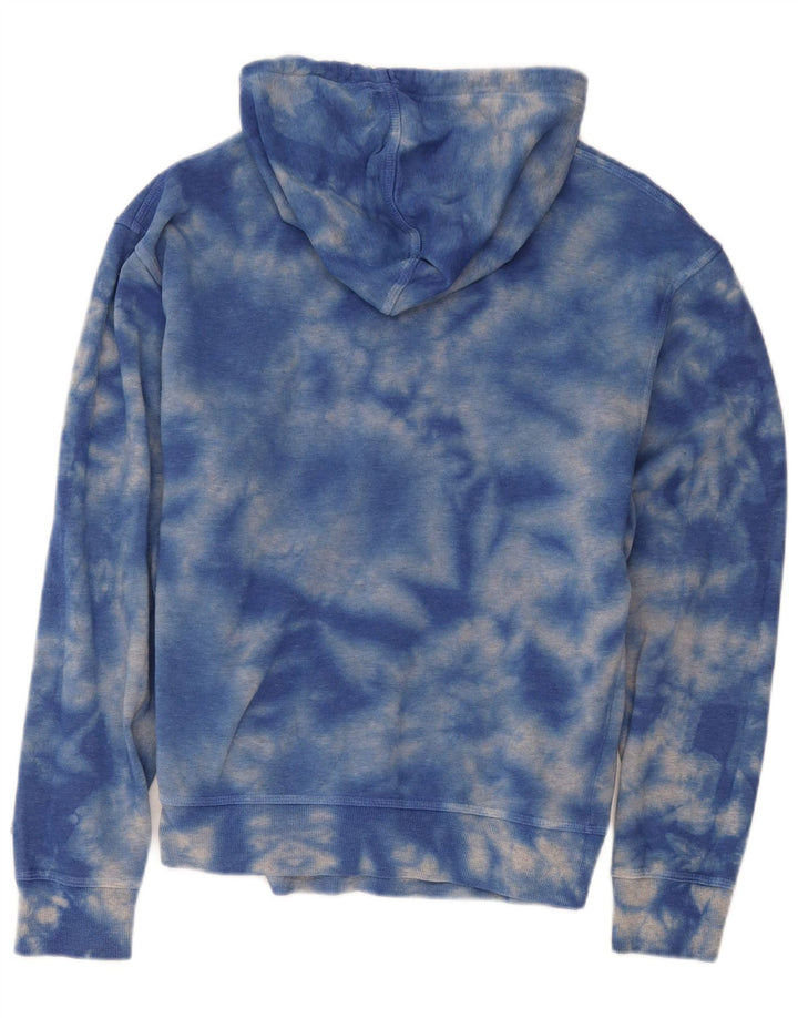 Felpa con cappuccio da uomo Champion in cotone tie dye blu medio