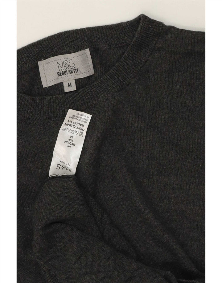 Maglione da uomo Marks & Spencer vestibilità regolare con scollo a barchetta Grigio medio
