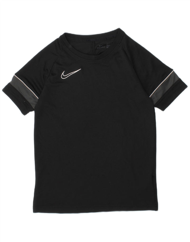 T-shirt da ragazzo Nike Top 10-11 anni media nera poliestere sportiva