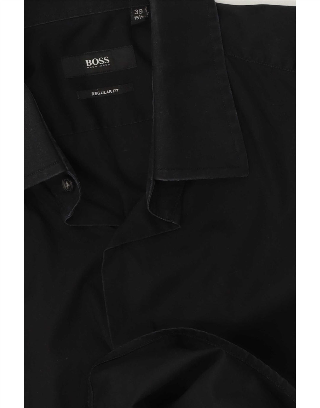 Camicia da uomo vestibilità regolare Hugo Boss taglia 39 15 1/2 media nera