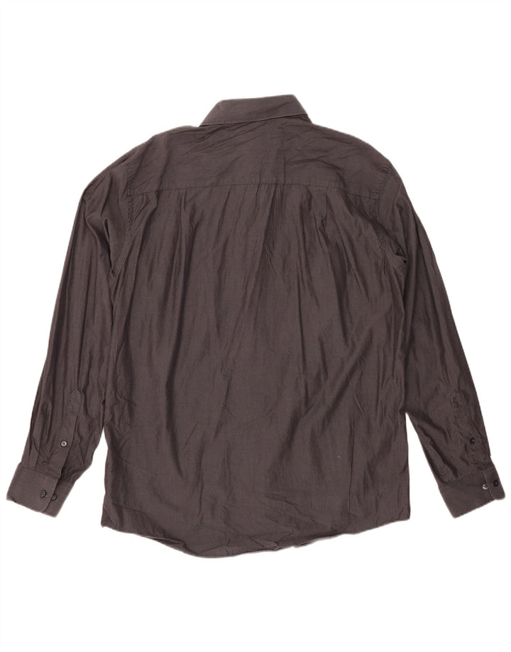 CALVIN KLEIN Camicia slim fit da uomo taglia 16 grande cotone grigio