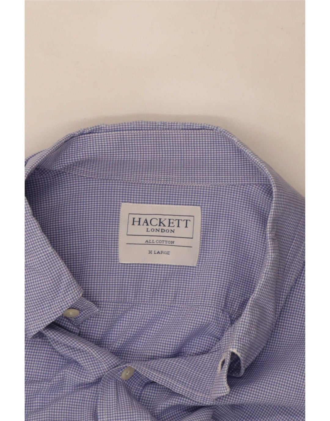 Camicia da uomo Hackett XL in cotone a quadretti blu