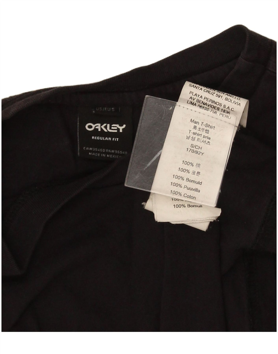 T-shirt grafica da uomo Oakley Top piccola in cotone nero