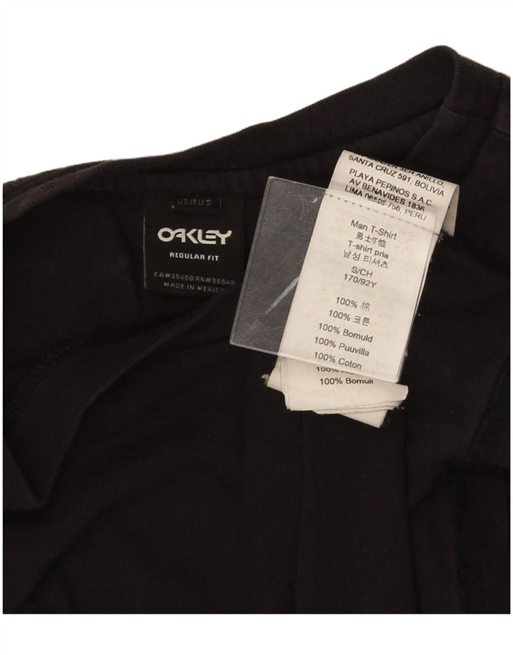 T-shirt grafica da uomo Oakley Top piccola in cotone nero