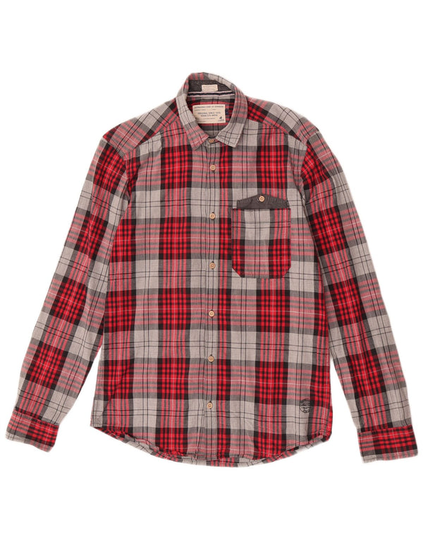 Jack & Jones Camicia da uomo in flanella di cotone a quadri rossi piccoli
