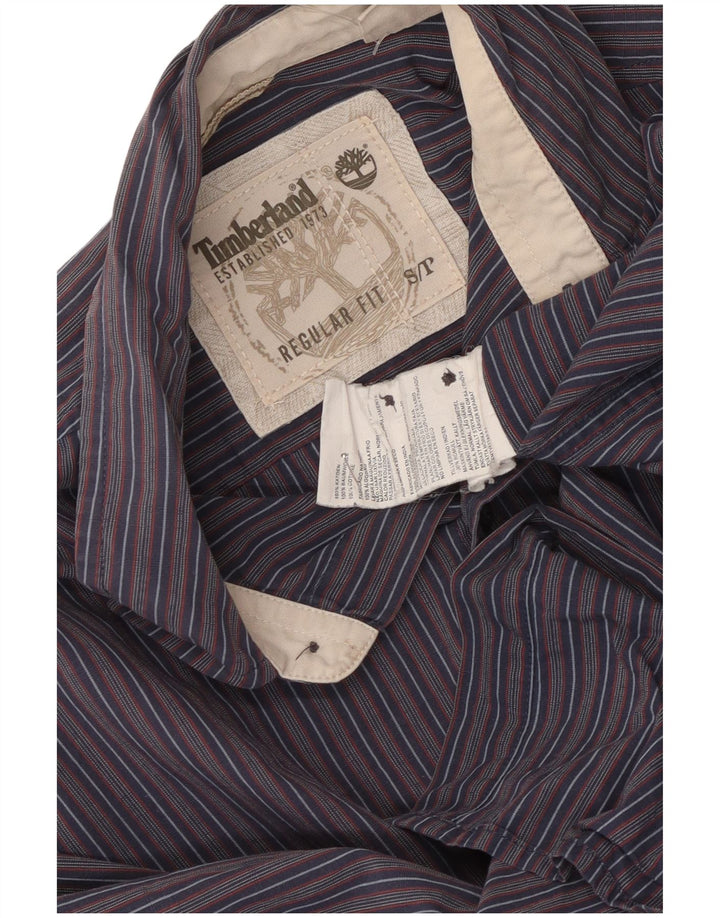 Camicia Timberland da uomo vestibilità regolare piccola in cotone a righe blu navy