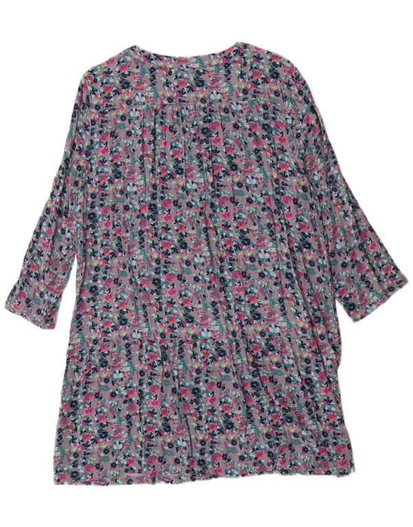 Abito a tunica con maniche a 3/4 da donna Joules UK 18 XL Viscosa floreale multicolore