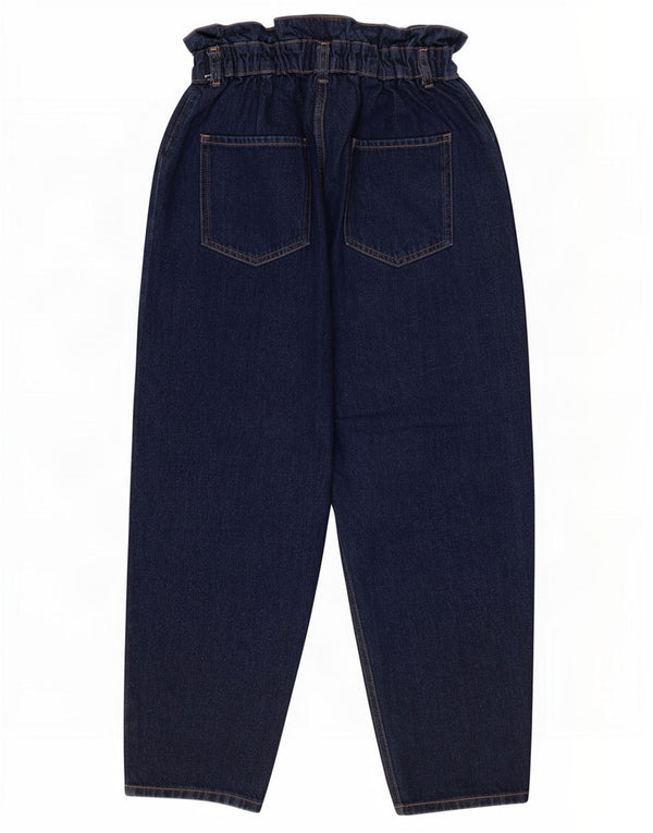 Jeans larghi a vita alta corti da donna Zara EU 40 medio W30 L23 blu navy