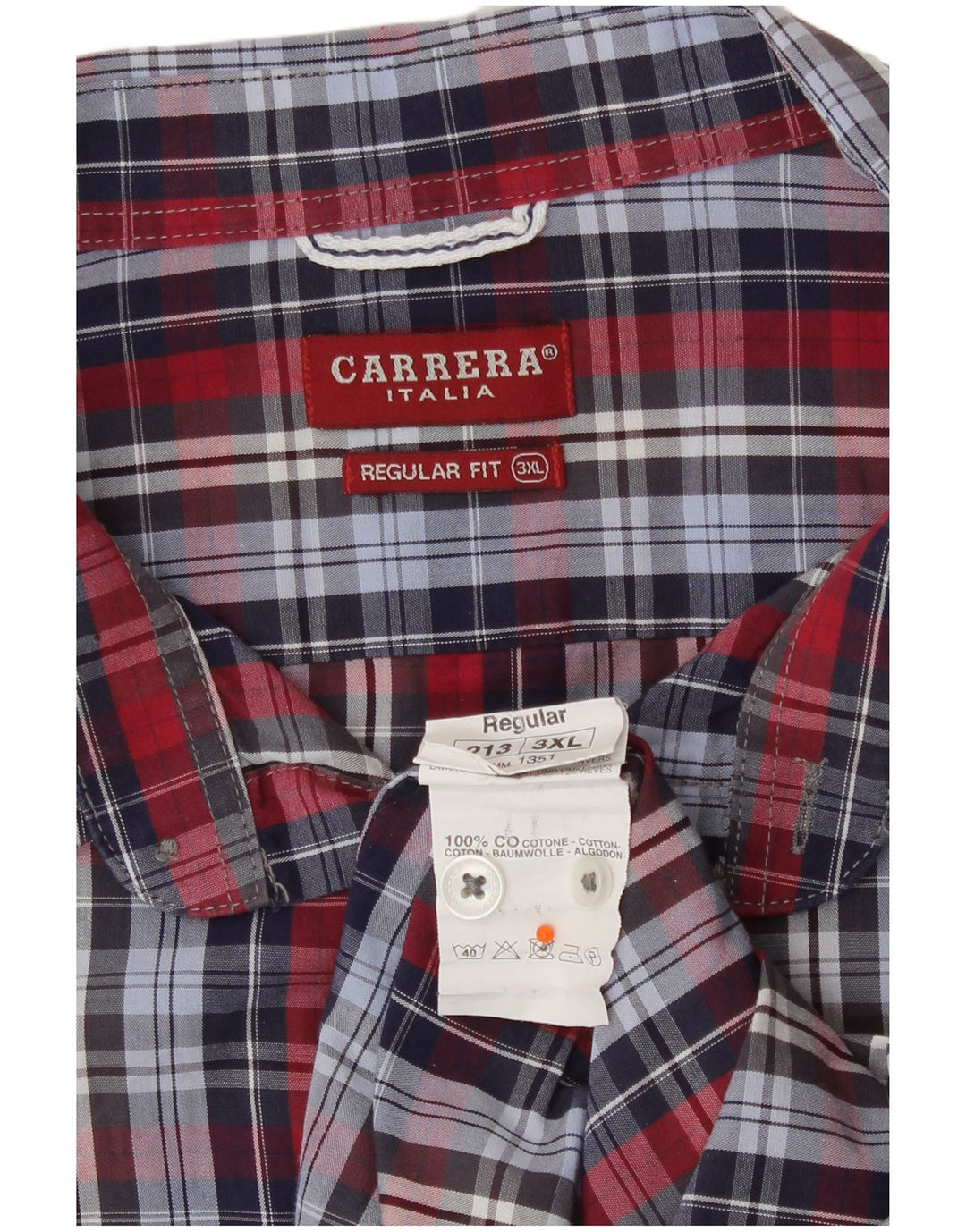Camicia Carrera da uomo vestibilità regolare 3XL in cotone a quadri multicolore