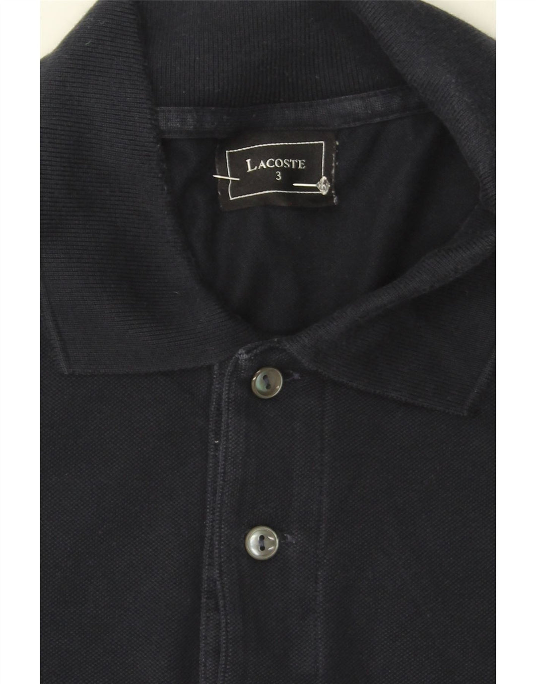 LACOSTE Mens Polo Shirt Size 3 Small Navy Blue Cotton Vintage Lacoste and Second-Hand Lacoste from Messina Hembry 