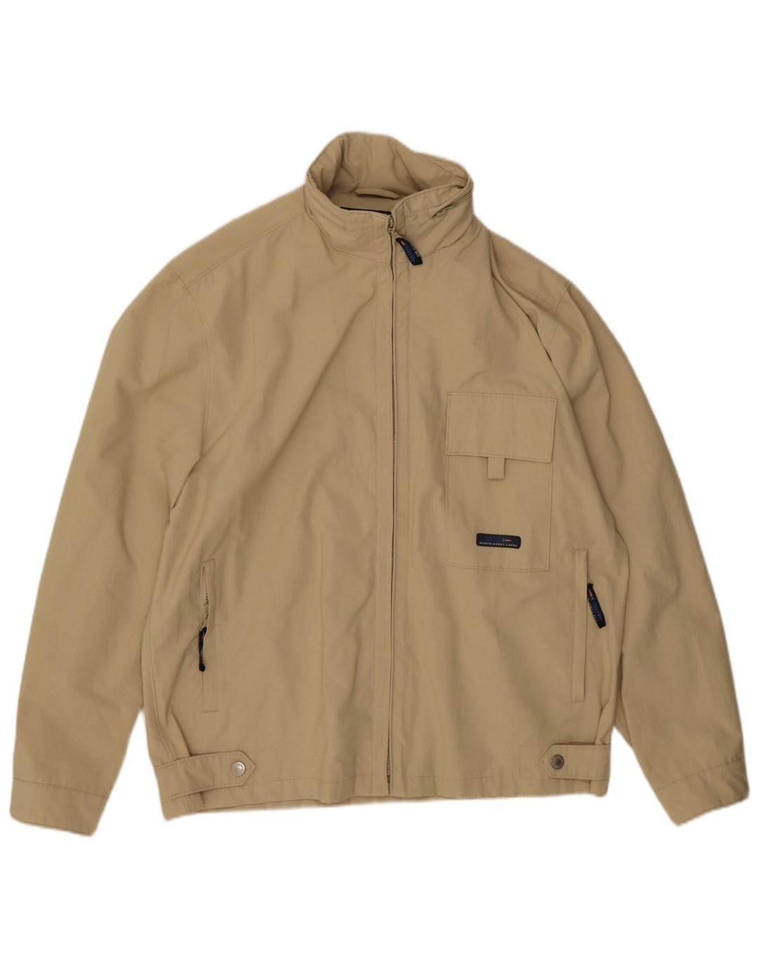 Giubbotto bomber con cappuccio da uomo Wampum UK 40 grande cotone beige